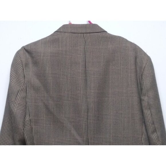 J. RIGGINGS Blazer Jacket Mens 44R Brown tan Wool-blend Houndstooth Sports Coat - Picture 10 of 16